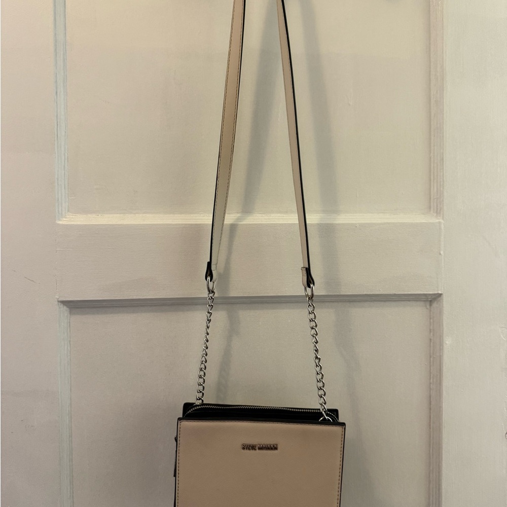 Steve Madden Cream and Black Crossbody Bag